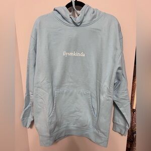 Light Blue Women's Hoodie, ILYSMKinda, Size XL